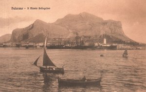 Vintage Postcard 1910's Monte Pellegrino Mountain Hill Panorama Palermo Italy