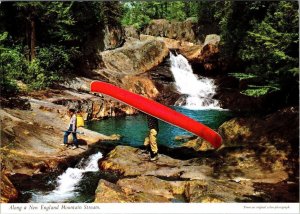 2~4X6 Postcards ME Maine TENT CAMPING~FISHING~CANOEING Livermore Falls & Madrid