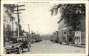 Livermore Falls Maine ME Main Street Scene Railroad Crossing Vintage Postcard