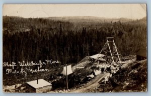 Haileybury Ontario Canada Postcard Shaft Wettlaufer Silver Mine 1910 RPPC Photo