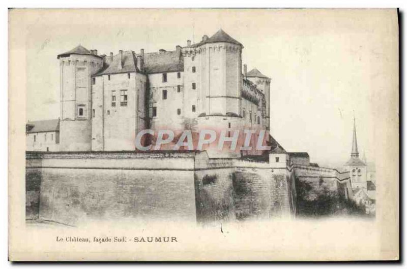 Old Postcard Chateau Saumur South Facade