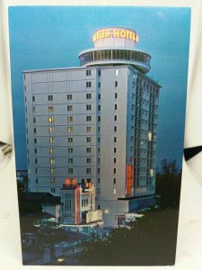 Vintage Postcard Nightime View of Merlin Hotel Penang Malaysia