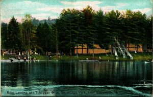 Boat Landing Toboggan Slide Sacandaga Park Gloversville NY UNP DB Postcard E7