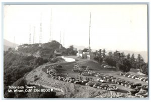c1950's Television Towers Mt. Wilson California CA, Cars RPPC Photo Postcard
