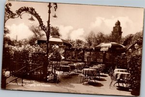 RPPC Germany Plauen Trommels Garden Terrace entrance