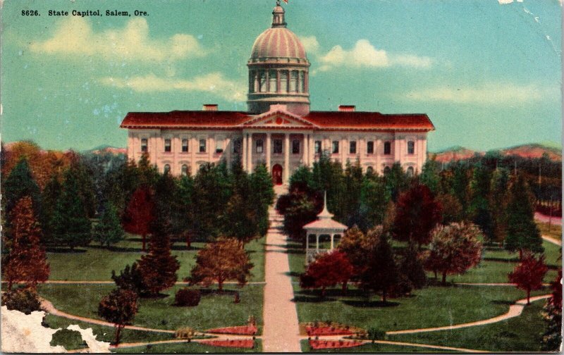 State Capitol Building Streetview Salem Oregon Government Scenic DB Postcard