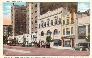 Vintage Postcard 1938 Mayflower Hotel Harvey's Famous Restaurant Washington D.C.