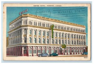 1955 Empire Hotel, Winnipeg Manitoba Canada Posted Vintage Postcard 