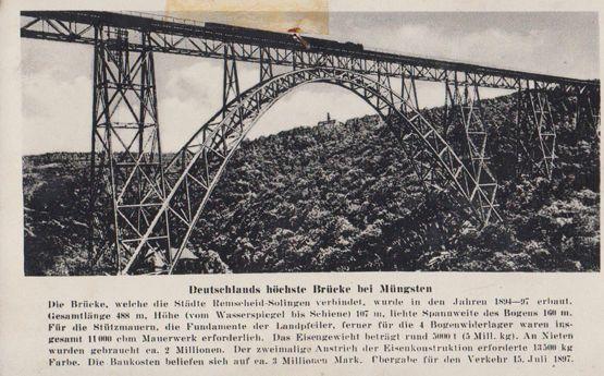 Mungsten Bridge Antique German Postcard