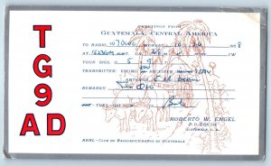 Guatemala Central America Postcard QSL Ham Radio TG9AD Greetings 1958 Vintage