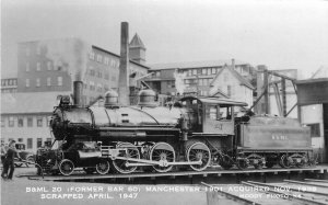 Postcard RPPC 1950s Belfast Moosehead lake Railroad Maine locomotive 22-13940