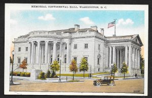 Memorial Continental Hall Street View Washington DC Unused c1920s