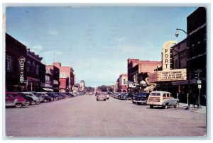 1953 Kearney Nebraska Street Scene Looking North Cars Furniture Vintage Postcard