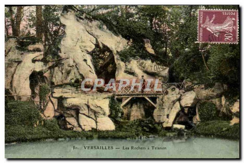 Old Postcard The Rocks at Trianon Versailles