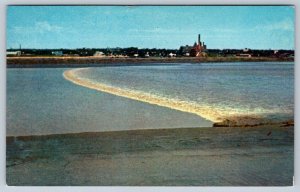 Tidal Bore, Petitcodiac River, Moncton, New Brunswick, Vintage 1962 Postcard
