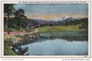 Colorado Rocky Mountain Park Mummy Range Reflected In Mary's Lake