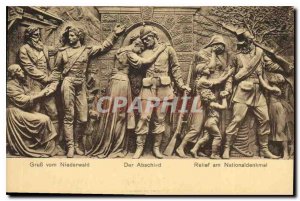 Old Postcard Gruss vom Niederwald Der Abschied Relief am Nationaldenkmal