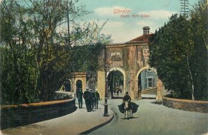 Gibraltar South Port Gates vintage postcard 