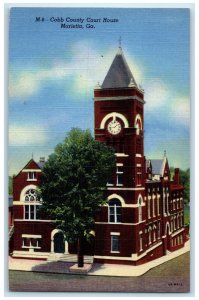 c1940 Cobb County Court House Exterior View Building Marietta Georgia Postcard