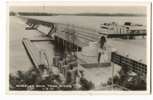 RPPC Postcard Wheeler Dam Tennessee River TN