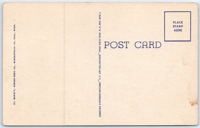 c1940s St. Paul, MN State Capitol Roadside Car Linen PC Neoclassical Gopher A330