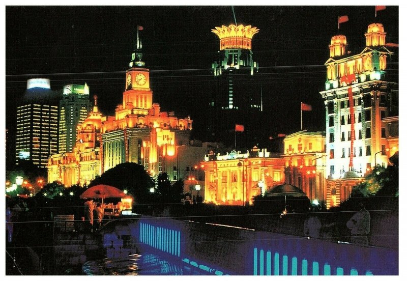 The Bund Night Scene of Shanghai Postcard 