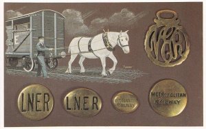 LNER Midland Railway Victorian Brass Advertising Sign Postcard