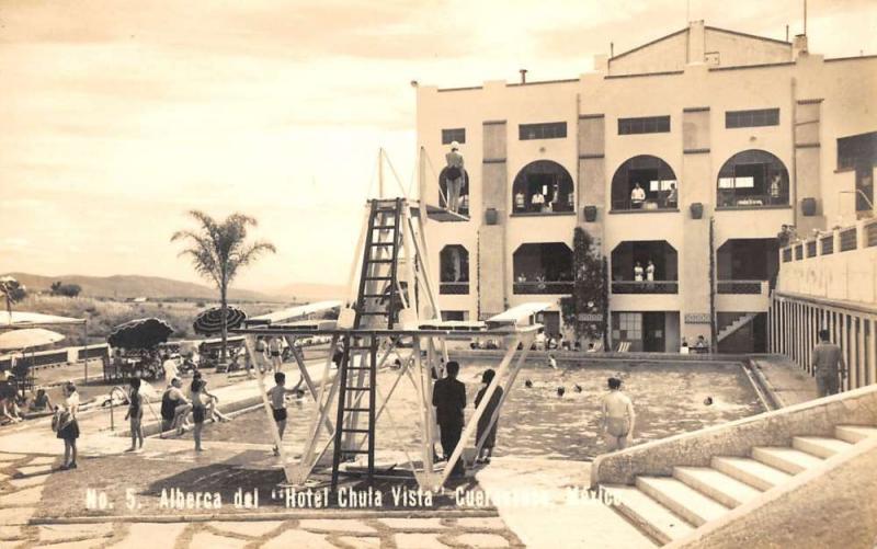 Cuernavaca Morelos Mexico swimming pool Hotel Chula Vista real photo pc Y11259