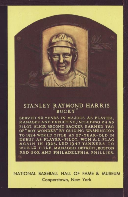 Stanley Raymond Harris Baseball Hall Fame Post Card 3252