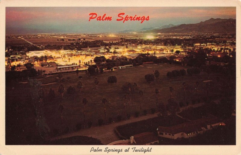 Palm Sptrings at Twilight California Postcard 2R5-454