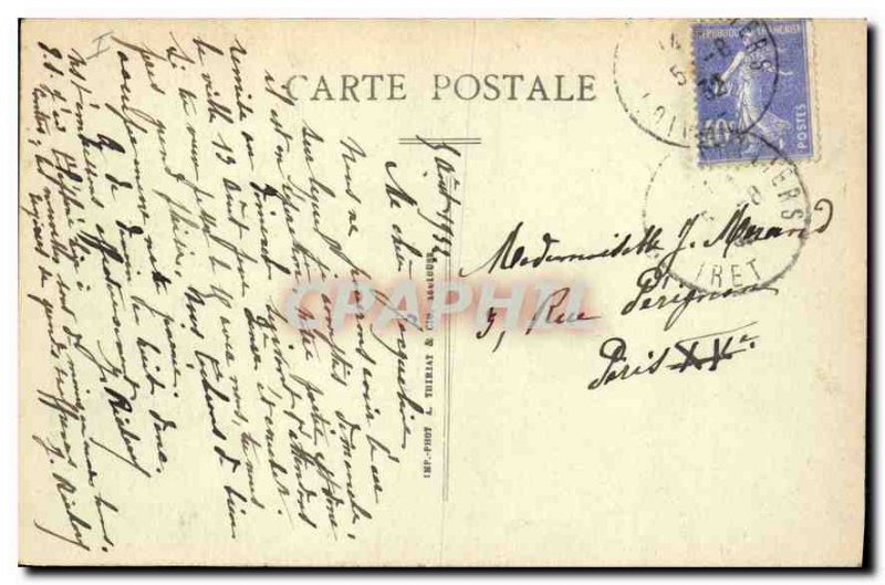 Old Postcard St Benoit sur Loire The North Gate XI Angel and apostle