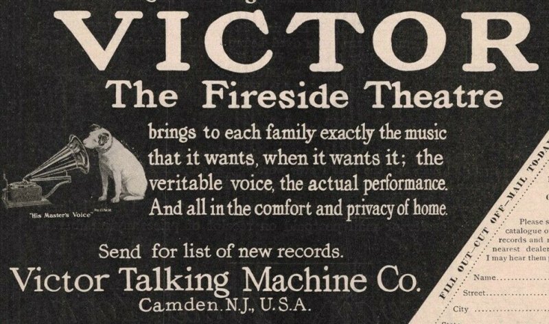 1907 Original Print Ad Victor Dog Talking Machine 2P1-6 e et