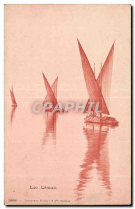 Old Postcard Lake Geneva Boat Boat Switzerland