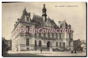 Old Postcard Niort Hotel De Ville