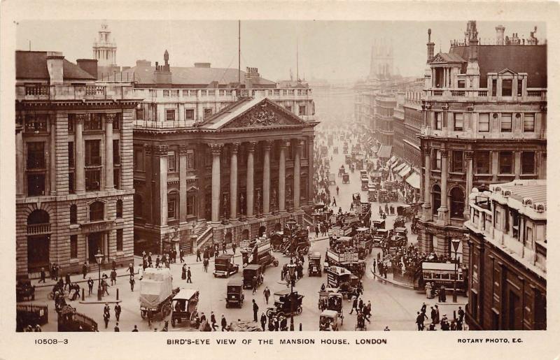 B85409 bird s eye view of the mansion house car voiture   london uk