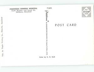 Unused Pre-1980 PENINSULA GENERAL HOSPITAL Salisbury Maryland MD J9292@