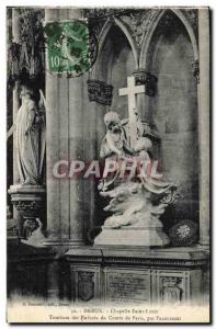 Postcard Dreux Old Chapel St. Louis Children Tomb of the Count of Paris by Fr...