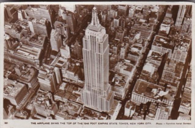 New York City Aerial View Empire State Building 1931 Real Photo