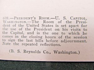 WASHINGTON DC ~ Presidents Room in U.S. Capitol Building Vintage Postcard