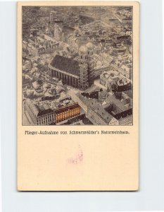 Postcard Flieger-Aufnahme von Schwarzwälder's Naturweinhaus, Munich, Germany