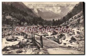 Old Postcard SAINT-MARTIN-border bridge VESUBIE