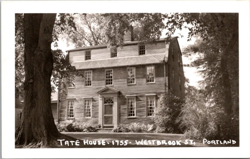 Real Photo Postcard Tate House 1755 Westbrook Street in Portland, Maine