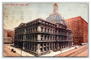 Vintage 1909 Postcard Antique Cars at the Post Office St. Louis Missouri