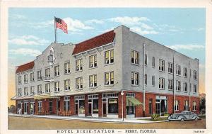 Florida FL Postcard Old PERRY Hotel DIXIE-TAYLOR Cars Entrance