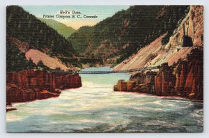 Hell's Gate, Fraser Canyon River, Bridge B.C. Canada Scenery,  Postcard P8