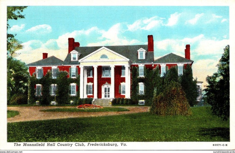 Virginia Fredericksburg The Mannsfield Hall Country Club Curteich