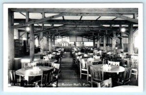 RPPC RAINIER NATIONAL PARK, WA ~ Interior SUNRISE LODGE CAFE c1940s  Postcard