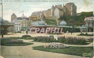 Old Postcard Dieppe hotel regina and the old castle seen the casino gardens