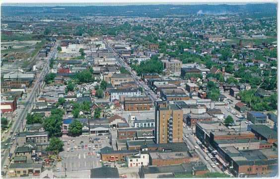 Air View Looking West of Sault Ste. Marie Ontario ON , Canada, Chrome