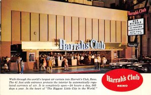 Reno Nevada 1960s Postcard Harrah's Club Casino